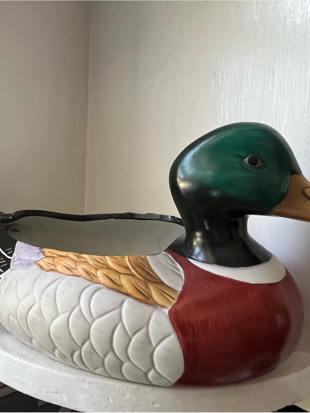 Vintage Mallard Duck Ceramic Planter